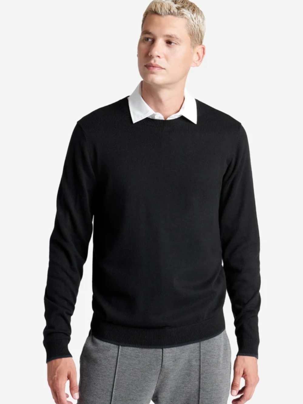 Classic Men's Kenneth Cole Crewneck Sweater in Black